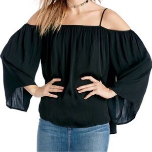 Vince Camuto Black Off-Shoulder Blouse